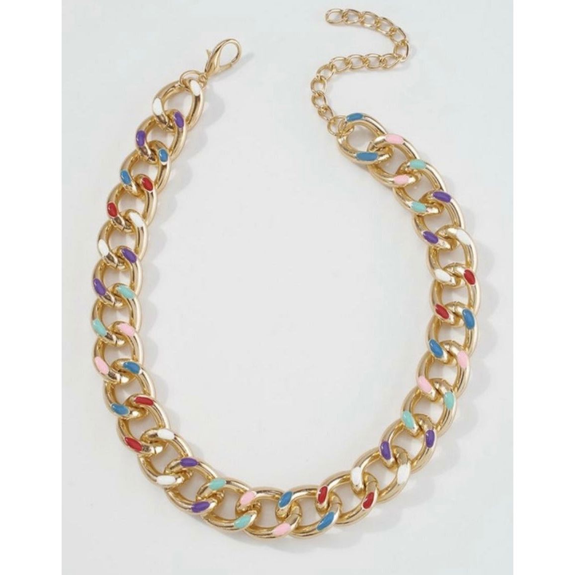 Women's Gold Metallic Chainlink Necklace