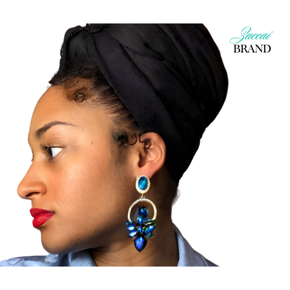 Blue Elegant Dangle Earrings