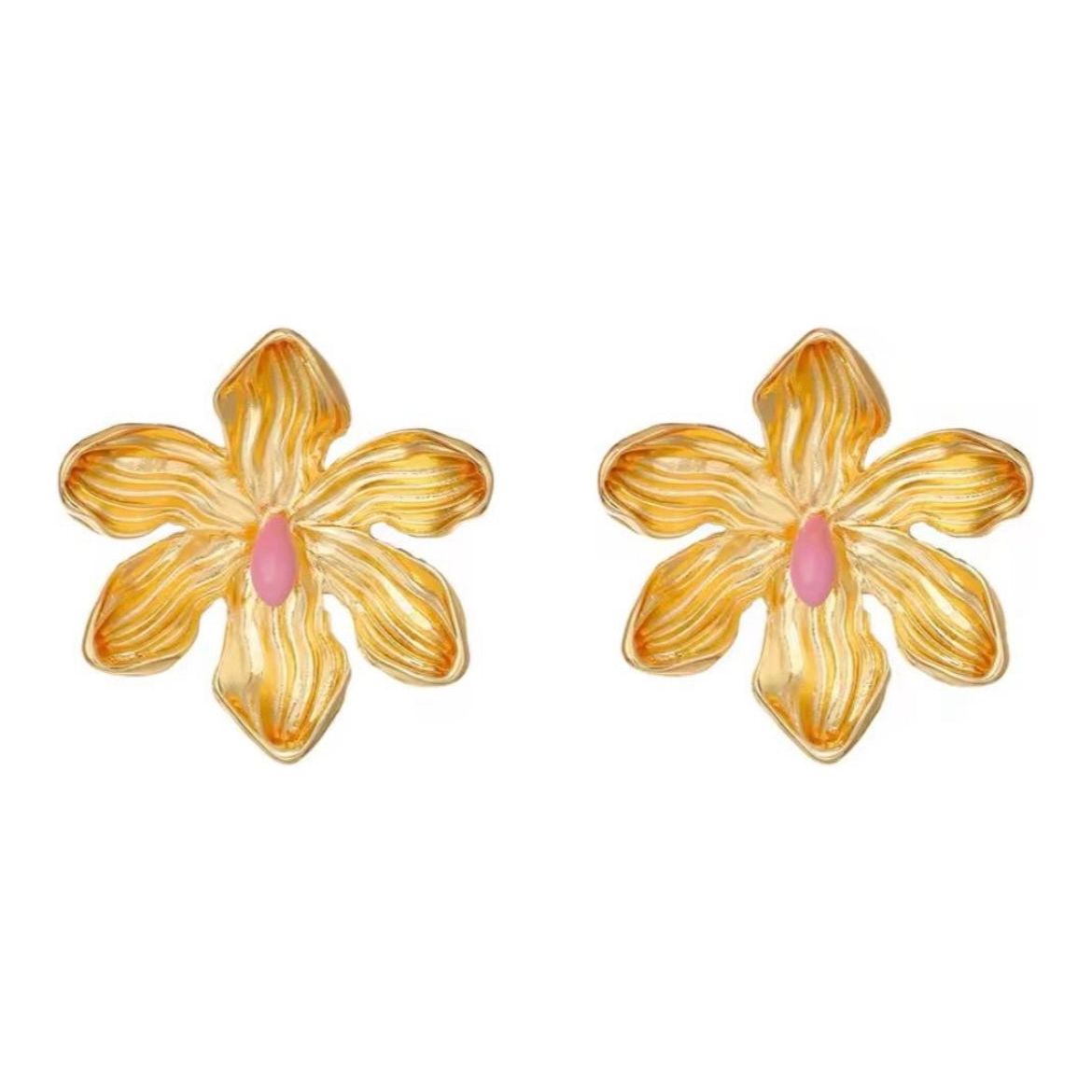 Women’s Textured Stud Back Flower Earring (1 pair)