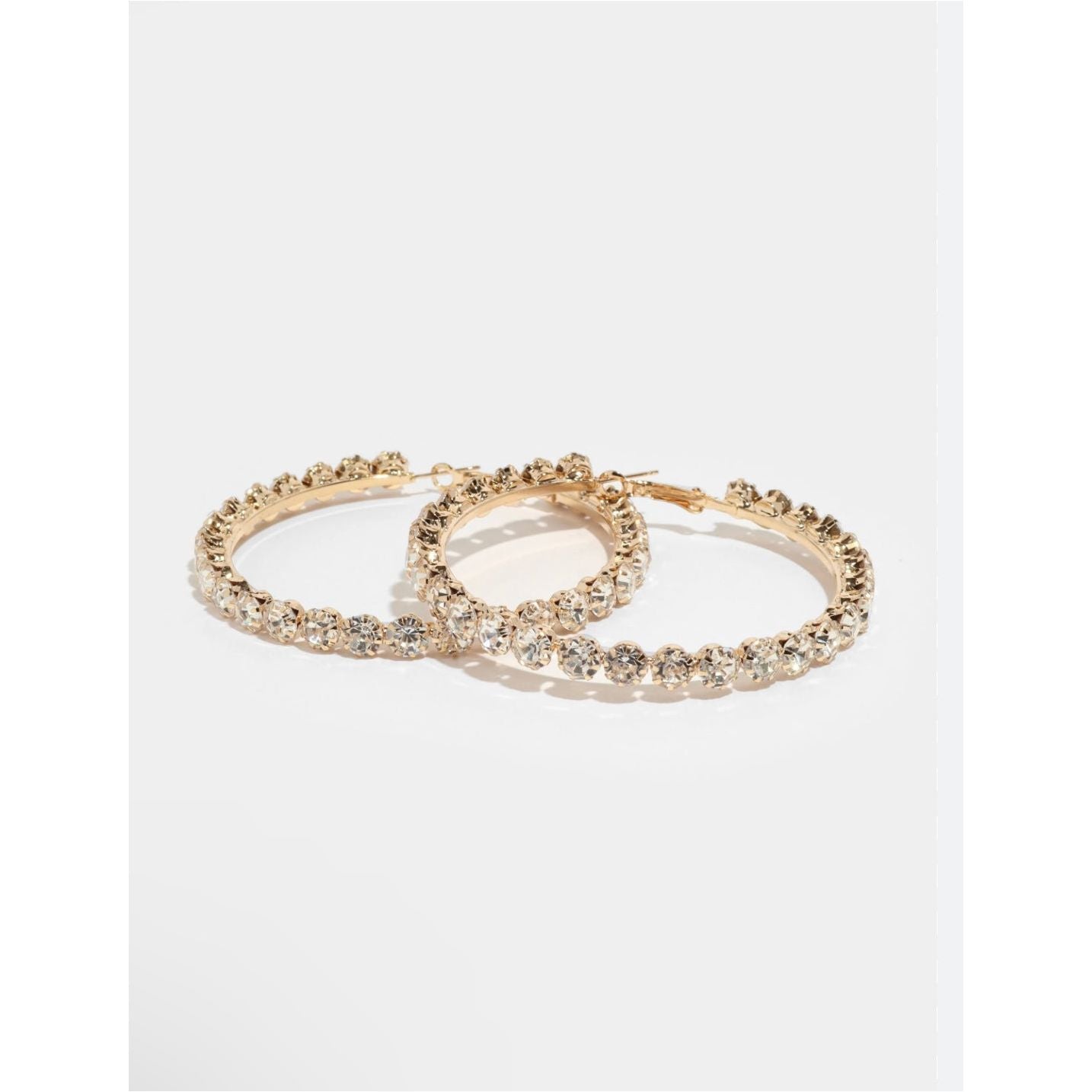 Gold Plated Crystal Diamond Hoop Earring